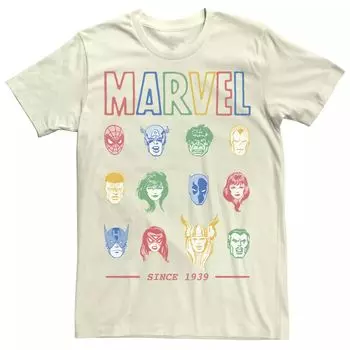 Мужская классическая красочная футболка с изображением героя комиксов Marvel с 1939 года Licensed Character