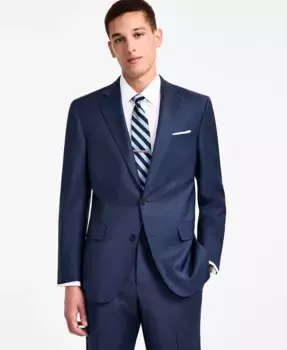 Мужская классическая куртка из костюмной ткани с добавлением шерсти и эластана Brooks Brothers, синий