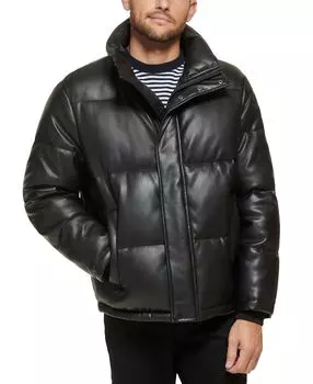 Мужская классическая куртка-пуховик из искусственной кожи Calvin Klein, черный