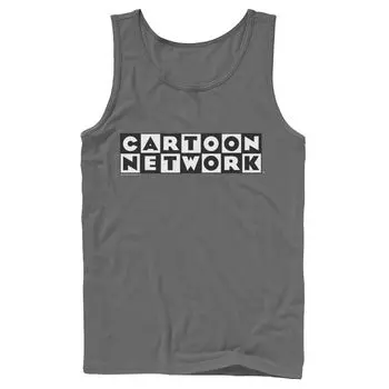 Мужская классическая майка с клетчатым логотипом в стиле ретро Cartoon Network Licensed Character