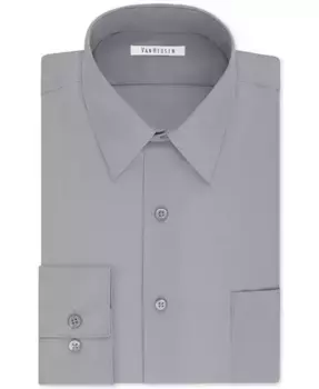 Мужская классическая/обычная рубашка из немнущегося поплина, больших размеров Van Heusen, серый