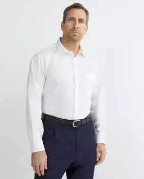 Мужская классическая однотонная рубашка больших размеров больших размеров Dustin, белый