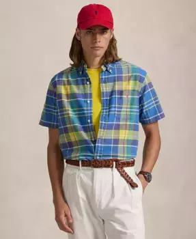 Мужская классическая оксфордская рубашка Camp Workshirt в клетку Polo Ralph Lauren, мультиколор