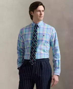 Мужская классическая оксфордская рубашка Performance Polo Ralph Lauren, синий