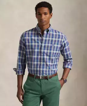 Мужская классическая оксфордская рубашка Performance Polo Ralph Lauren, фиолетовый