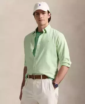 Мужская классическая оксфордская рубашка с минеральной окраской Polo Ralph Lauren, зеленый