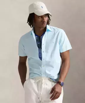 Мужская классическая оксфордская рубашка с минеральной окраской Polo Ralph Lauren, синий