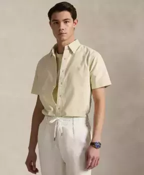 Мужская классическая оксфордская рубашка с минеральной окраской Polo Ralph Lauren, коричневый/бежевый