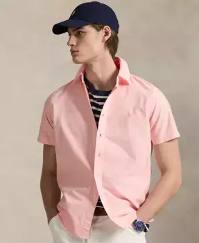 Мужская классическая оксфордская рубашка с минеральной окраской Polo Ralph Lauren, розовый