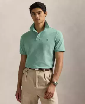 Мужская классическая поло из эластичной сетчатой ткани Polo Ralph Lauren, зеленый