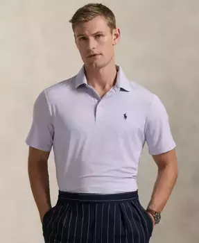 Мужская классическая поло из функциональной ткани Polo Ralph Lauren, фиолетовый