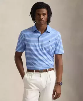 Мужская классическая поло из функциональной ткани Polo Ralph Lauren, синий
