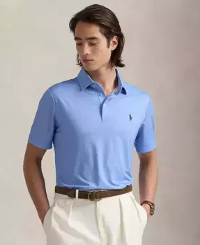 Мужская классическая поло из функциональной ткани Polo Ralph Lauren, синий