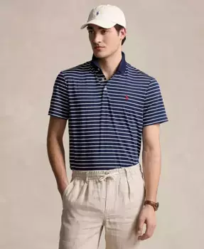 Мужская классическая поло из функциональной ткани Polo Ralph Lauren, синий