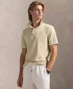 Мужская классическая поло из минерально-окрашенной сетчатой ткани Polo Ralph Lauren, коричневый/бежевый