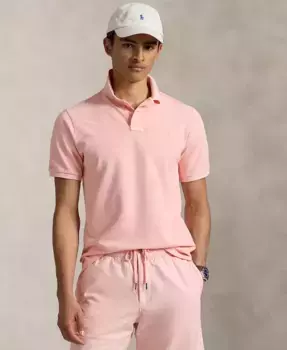 Мужская классическая поло из минерально-окрашенной сетчатой ткани Polo Ralph Lauren, розовый