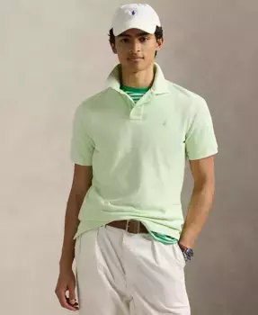 Мужская классическая поло из минерально-окрашенной сетчатой ткани Polo Ralph Lauren, зеленый