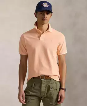 Мужская классическая поло из минерально-окрашенной сетчатой ткани Polo Ralph Lauren, оранжевый