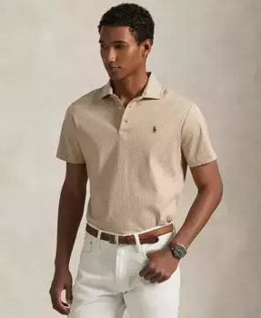 Мужская классическая поло из мягкого хлопка Polo Ralph Lauren, коричневый