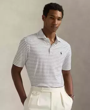 Мужская классическая поло из мягкого хлопка Polo Ralph Lauren, белый
