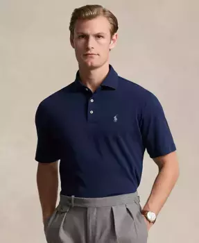 Мужская классическая поло из мягкого хлопка Polo Ralph Lauren, синий