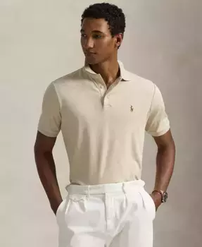 Мужская классическая поло из мягкого хлопка Polo Ralph Lauren, коричневый/бежевый