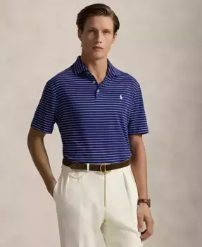 Мужская классическая поло из мягкого хлопка Polo Ralph Lauren, синий