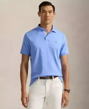 Мужская классическая поло из мягкого хлопка Polo Ralph Lauren, синий