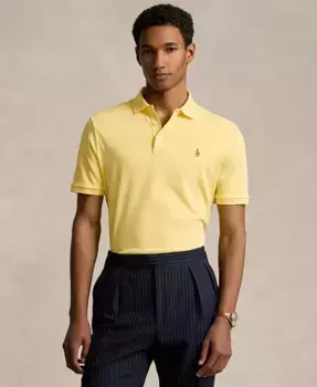 Мужская классическая поло из мягкого хлопка Polo Ralph Lauren, желтый