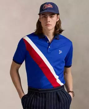 Мужская классическая поло из мягкого хлопка Polo Ralph Lauren, синий