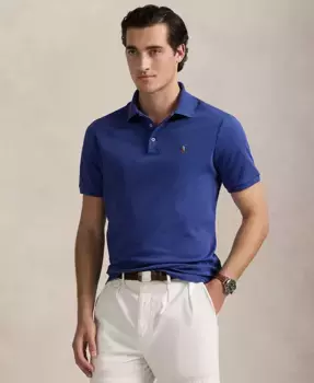 Мужская классическая поло из мягкого хлопка Polo Ralph Lauren, синий