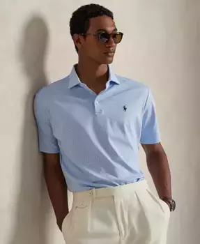 Мужская классическая поло из мягкого хлопка Polo Ralph Lauren, синий