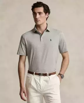 Мужская классическая поло из мягкого хлопка Polo Ralph Lauren, серый