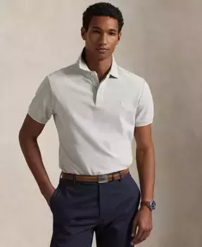 Мужская классическая поло Oxford Mesh с эластичной тканью Polo Ralph Lauren, серый