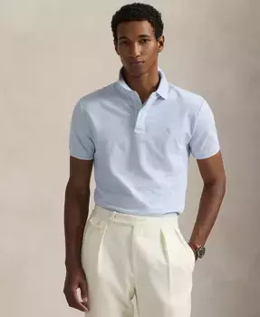 Мужская классическая поло Oxford Mesh с эластичной посадкой Polo Ralph Lauren, синий