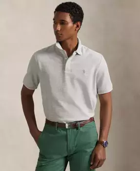 Мужская классическая поло Oxford Mesh с эластичной тканью Polo Ralph Lauren, серый