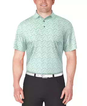 Мужская классическая поло с геопринтом для гольфа PGA TOUR, синий