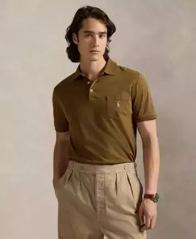 Мужская классическая поло с карманом из джерси Polo Ralph Lauren, коричневый