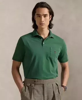 Мужская классическая поло с карманом из джерси Polo Ralph Lauren, зеленый