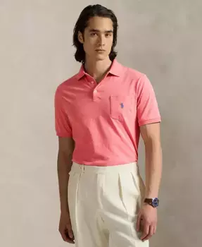 Мужская классическая поло с карманом из джерси Polo Ralph Lauren, розовый