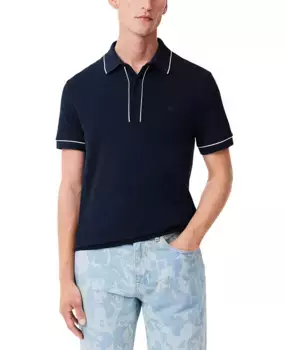 Мужская классическая поло с контрастными деталями Lacoste, синий