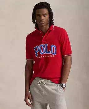 Мужская классическая поло с логотипом из сетчатой ткани Polo Ralph Lauren, красный