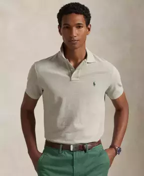 Мужская классическая поло с сетчатой тканью Polo Ralph Lauren, серый
