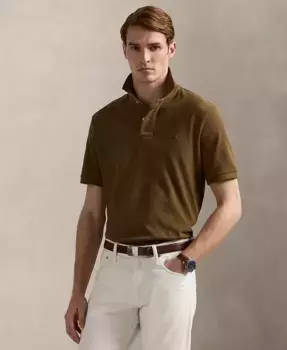 Мужская классическая поло с сетчатой тканью Polo Ralph Lauren, коричневый