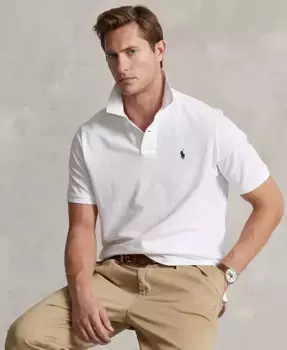 Мужская классическая поло с сетчатой тканью Polo Ralph Lauren, белый