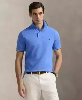 Мужская классическая поло с сетчатой тканью Polo Ralph Lauren, синий