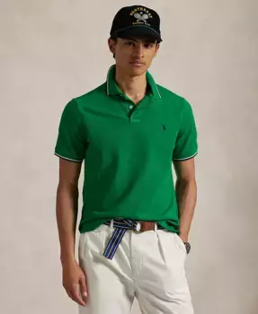 Мужская классическая поло с сетчатой тканью Polo Ralph Lauren, зеленый