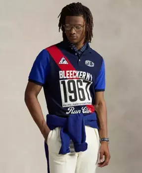 Мужская классическая поло с сетчатыми вставками и принтом Polo Ralph Lauren, мультиколор