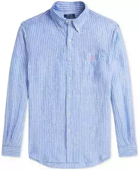 Мужская классическая полосатая льняная рубашка Polo Ralph Lauren, мультиколор