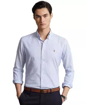 Мужская классическая полосатая растягивающаяся рубашка Oxford Polo Ralph Lauren, мультиколор
